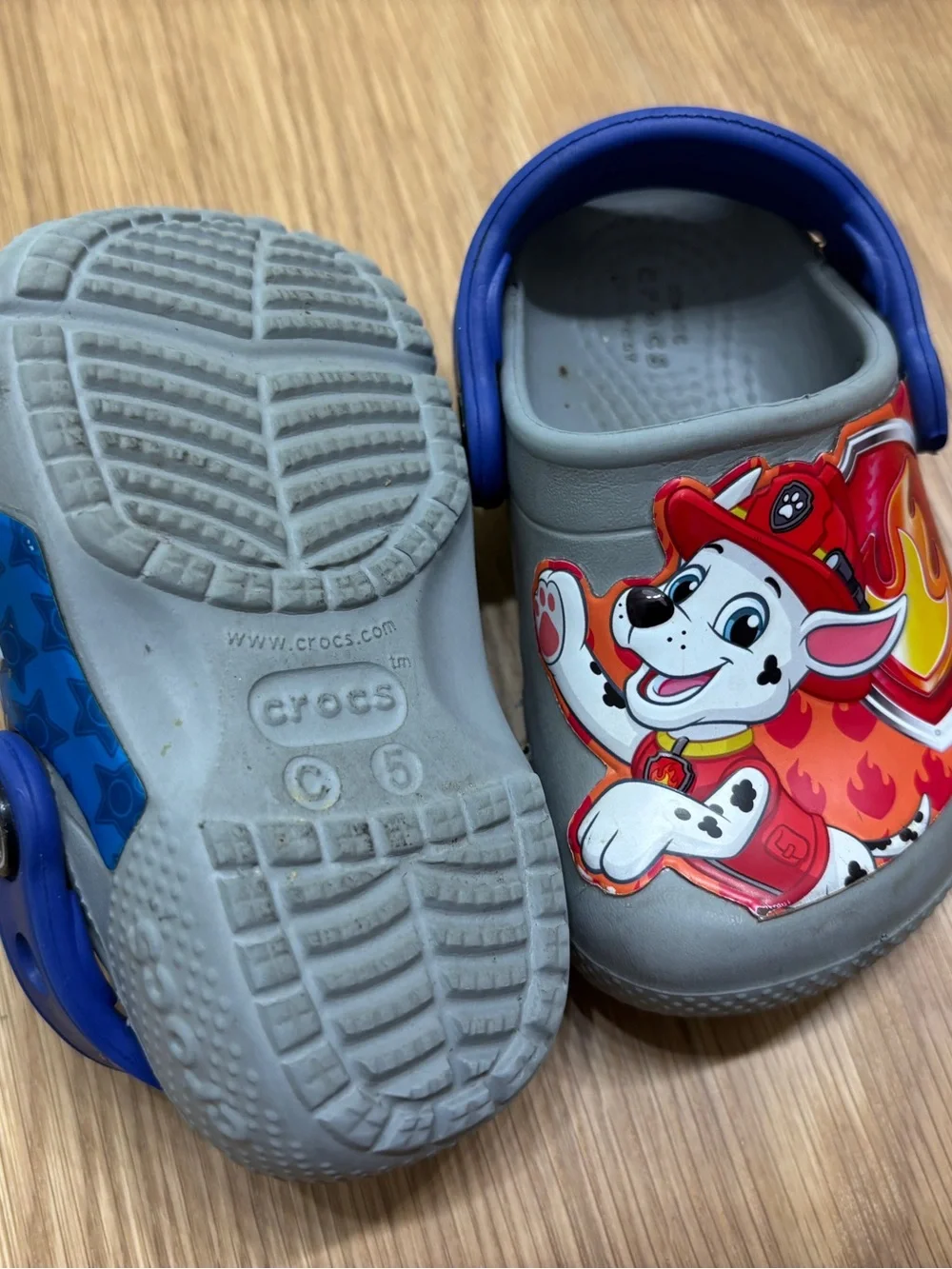 Bundle - toddler size 5 Red adidas Sneakers and Grey paw patrol crocs